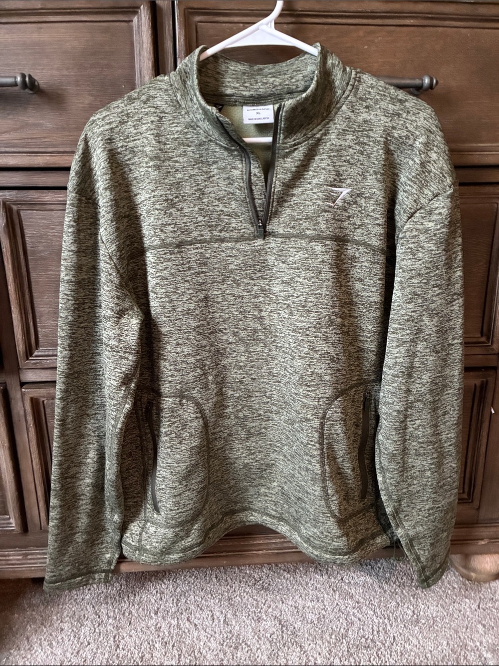 Gymshark Olive Green Quarter-Zip Pullover